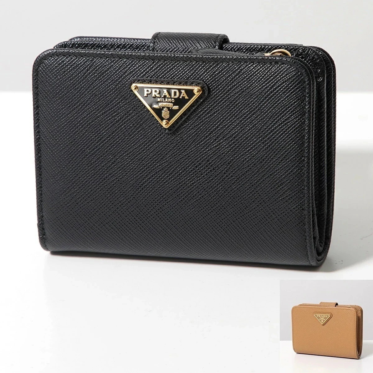 PRADA プラダ 二つ折り財布 1ML018 QHH レディース サフィアーノレザー トライアングルロゴ ミニ財布 カラー2色