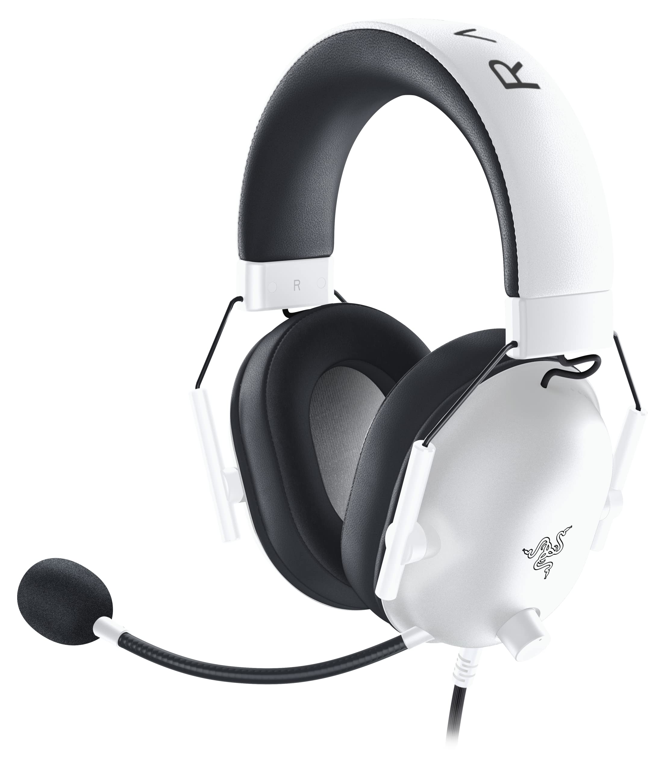 Razer BlackShark V2 X White ゲーミングヘッドセット 3.5mmアナログ 7.1ch サラウンド 特許技術採用50mmドライバ 単一指向性マイク ノイズキャンセリング 高遮音