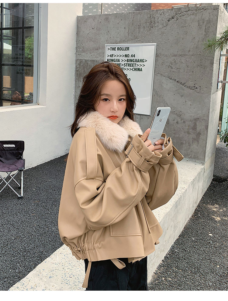 韓国 ファッションフジャケット レディース裏起毛 保温 防寒 ライダース着痩せカジュアル