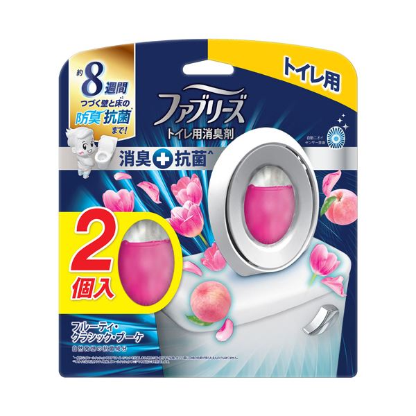 （まとめ） P＆GファブリーズW消臭 トイレ用消臭剤+抗菌 フルーティ・クラシック・ブーケ 6.3mL 1パック（2個） (×5セット)