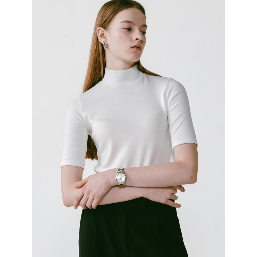 LOSSYROW ロッシー ハーフポーラ ニット ホワイト