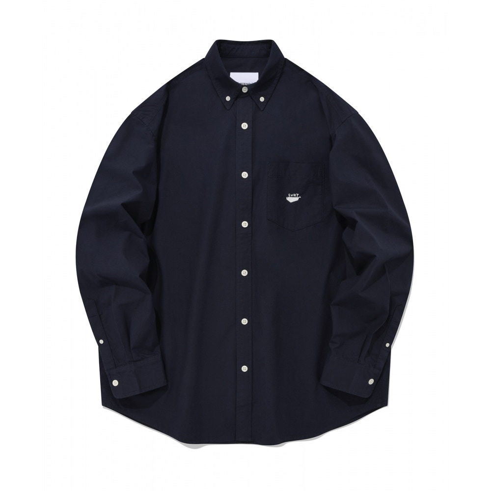 COVERNAT ウェール ロゴ コットンシャツ ネイビー