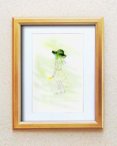 115092 いわさきちひろ絵画額(金) 春の風 874967