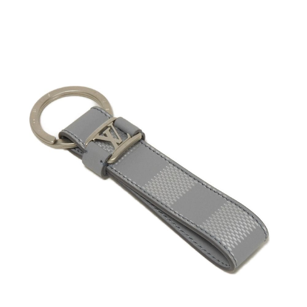 【中古】 キーホルダー LV ロゴ エンボス バッグチャーム 美品 ポルトクレ・ドラゴンヌ ダミエ アンフィニ M64182