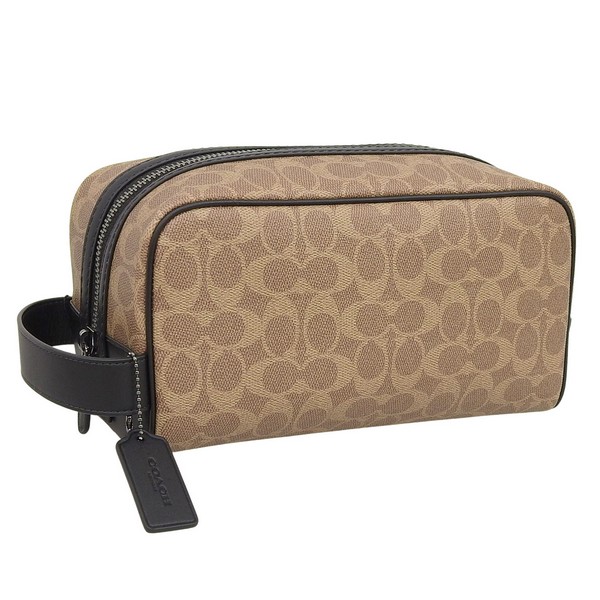 コーチ バッグ メンズ セカンドバッグ アウトレット ブラウン ラージトラベルキット シグネチャー LRG TRVL KT SG CAR19QBNRX COACH