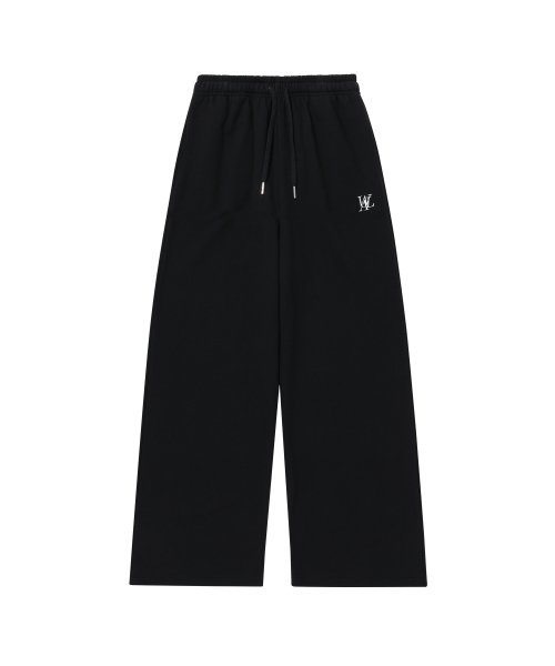 Signature relax wide pants - BLACK