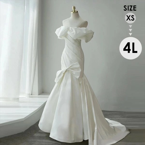 ウエディングドレス ワンピース 白 オフショルダー 大きいサイズ ドレス 結婚式 二次会 披露宴 前撮り 後撮り ロング 二次会 花嫁 撮影 ロングドレス レディース イブニングドレス マーメイドライ