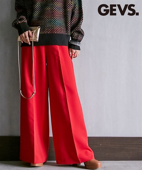 ロングパンツ 大きいサイズ リラックスワイドパンツ GEVS.