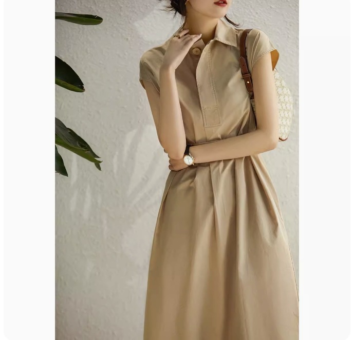 ワンピース フレアワンピース フレアワンピ シャツワンピ ひざ丈 膝丈 膝下 袖あり フレンチスリーブ フレア セミフレア 襟付き 上品 かわいい 大人可愛い シンプル 大人 フォーマル 抜け感