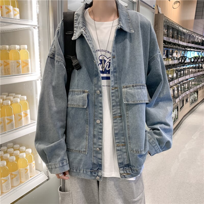 デニムジャケット メンズ アウター Gジャン ライトアウター 羽織り アメカジ 袖あり 長袖 ドロップショルダー オーバーシルエット カジュアル かっこいい 定番 着回し 大きいサイズ ３XL