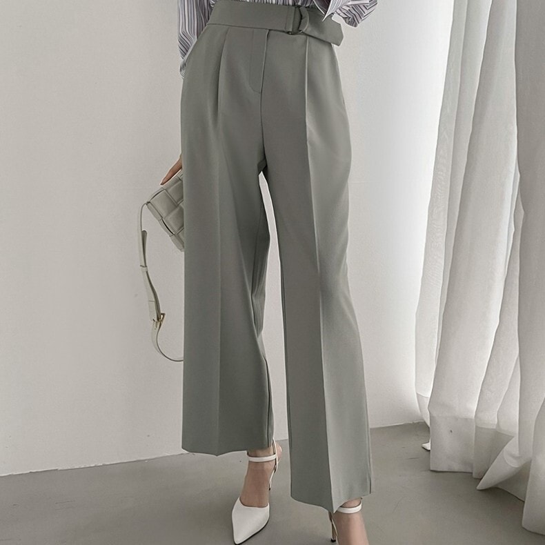 ボトムス パンツ ズボン リラックスパンツ 膝下 ロング ロング丈 ストレート ポリエステル 大人可愛い きれいめ シンプル カジュアル 大人 上品 おしゃれ