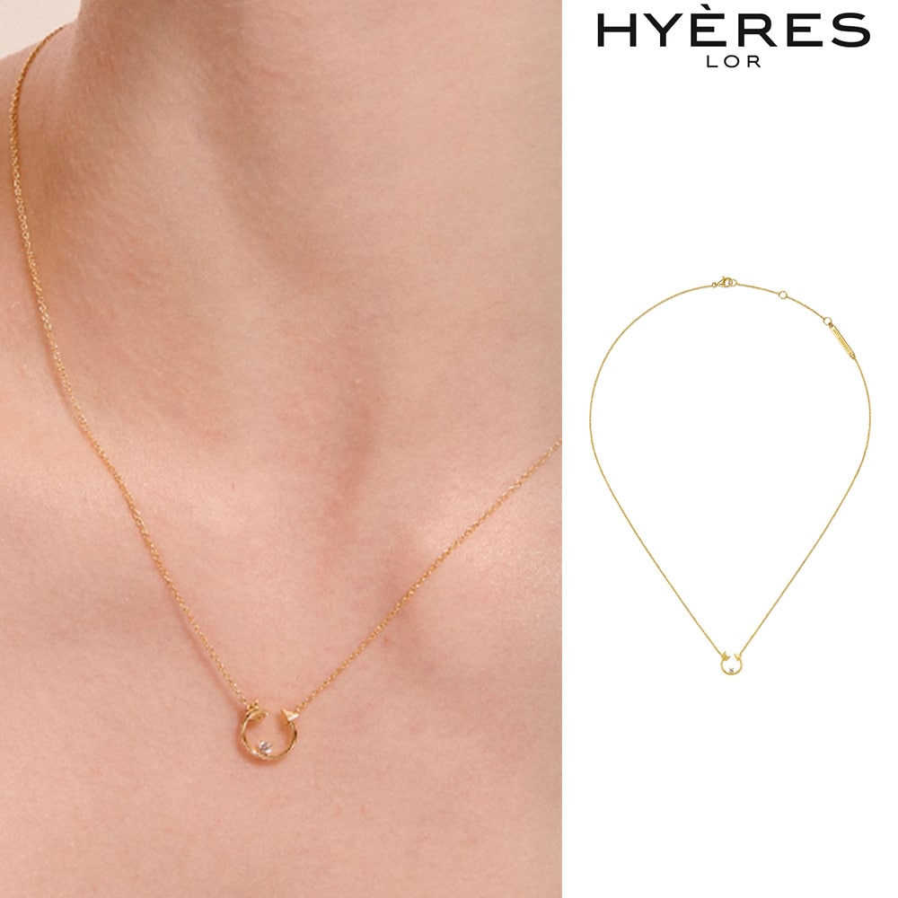 [HYERES LOR] Cupid silver bow dia necklace