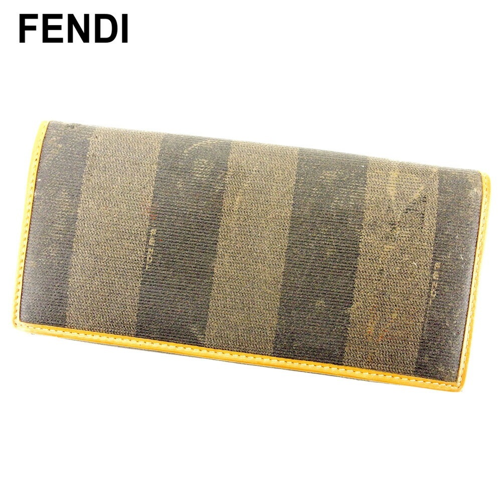 長財布 ファスナー付き 財布 ペカン ベージュ ブラック 中古