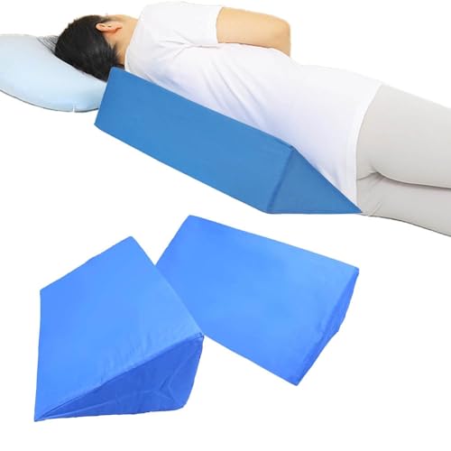 MeeDoo 介護用クッション 三角クッション 三角マット 寝返り 床ずれ防止 体位サポート 洗濯可能 (2個セット ブルー)