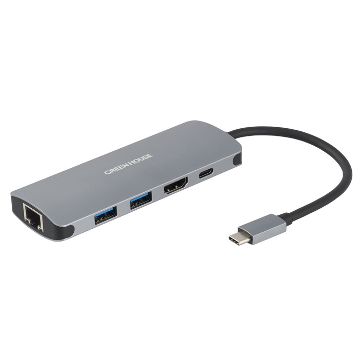 ドッキングステーション Type-CUSB3.0×2＋HDMI＋ＧｂＬＡＮ＋PD給電 GH-MHC5A-SV シルバー
