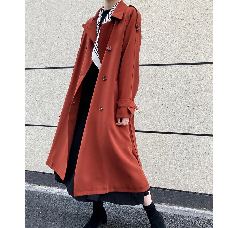 [最安値挑戦]！秋 春 ジャケット コート アウター テーラードカラー レディース Aライン スプリングコート ベルト付き ロング丈トレンチコート