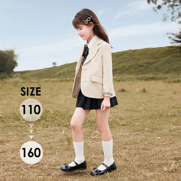 卒業式 スーツ 女の子 小学生 入学式 スーツ キッズスーツ 女児スーツ ベージュ ジャケット スカート フォーマルスーツ かわいい 七五三 入学式 ガール 卒業式服 卒園式 入園式 ベビー 子供服