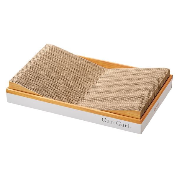 （まとめ）ガリガリプレイス エッジ ホワイト＆ティーブラウン[x2セット] （猫用玩具/爪磨き）