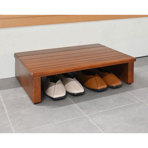 フクダクラフト SG-S4530 DBR 段差解消天然木ステップ玄関台 ダークブラウン メーカー直送