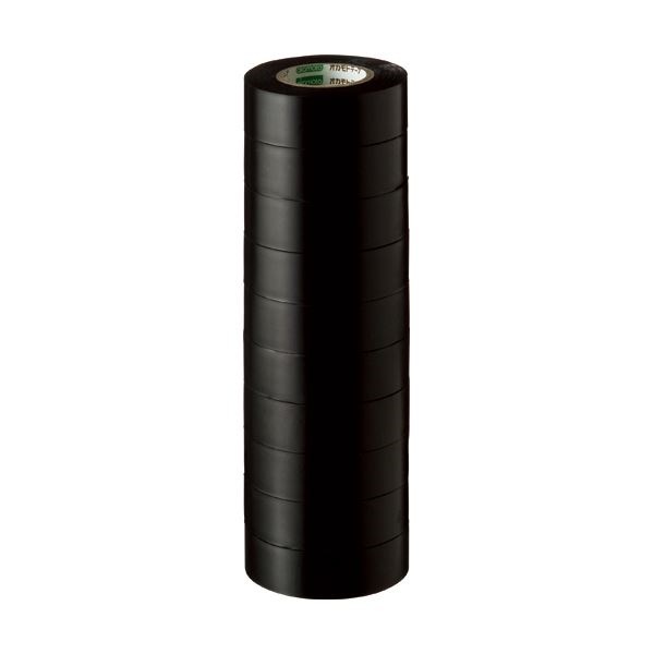 （まとめ） オカモト ビニールテープ No.470 19mm10m 黒 No.470-19x10 クロ 1パック（10巻） 30セット