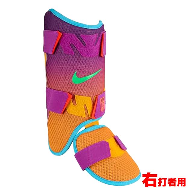ナイキ(NIKE) ユニセックス ダイヤモンド Acuna バッターズレッグガード 1個入り BA3009-934Uゴールド×Bブルー 【右打者用】