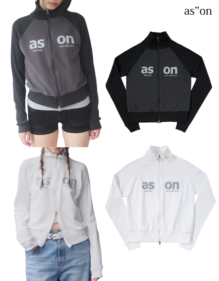 韓国限定 韓国人気 SNS 流行 ファッション トレンド 配色 ジャケット ジップアップ Salt Zip Up 2(カラー) - Charcoal/White