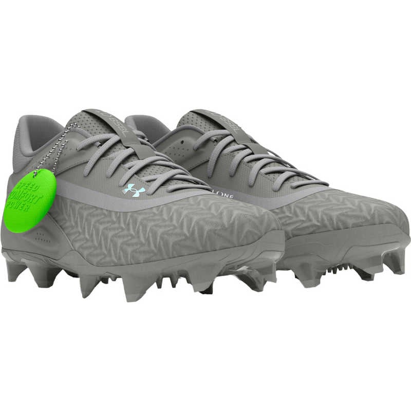 ベースボールシューズ UAヤード マイクロティップス TPU 3.0 ［メンズ / 25.5cm / 幅：D］ Baseball Gray×Baseball Gray×White　3027449