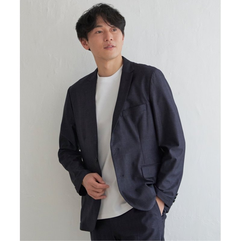 【セットアップ対応】メッシュチェックテーラードジャケット