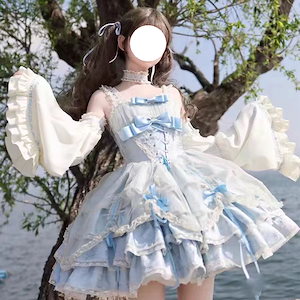 かわいいロリータ洋装二次元コスプレ衣装学園祭文化祭ロリータワンピース気品ドレスプリンセススカート