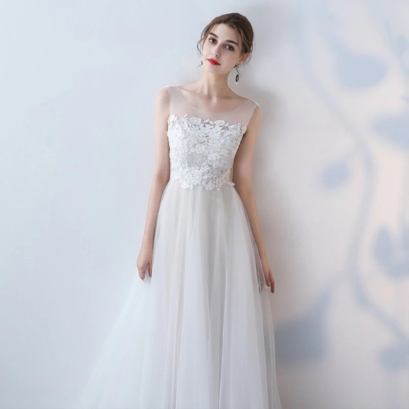パーティードレス ウエディングドレス 二次会 花嫁 Aライン 白 ロングドレス チュール結婚式 演奏会 お呼ばれ 新年会 卒業式 成人式 お呼ばれ レース フォーマル