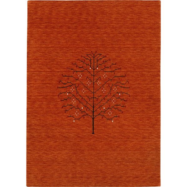 ギャベ ツリー オレンジ 約200x250cm