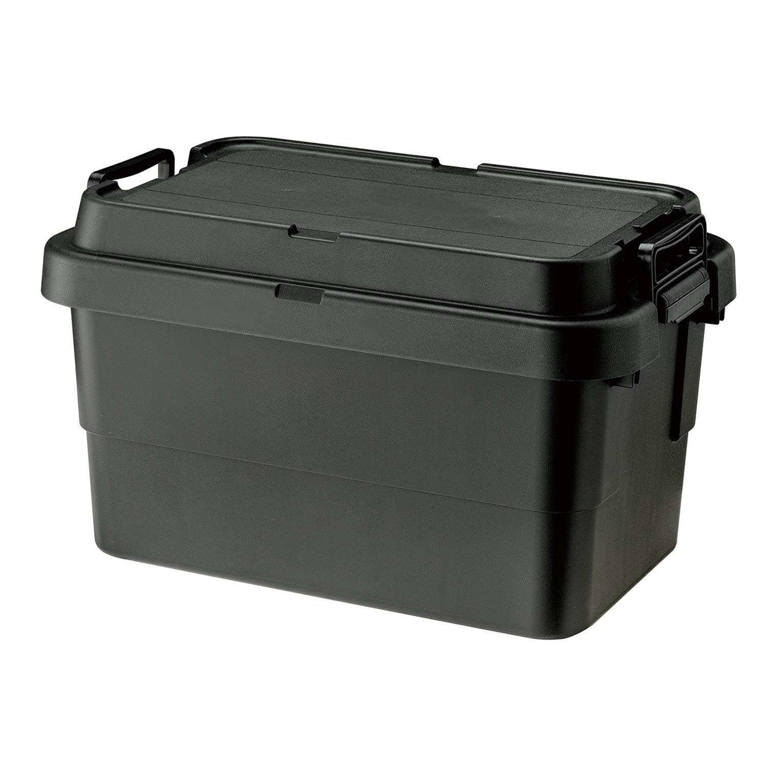 リス(RISU) 収納ボックス トランクカーゴ 50L ブラック 日本製 TC-50S コンテナ ボックス スタッキング 屋外収納 キャンプ 防水