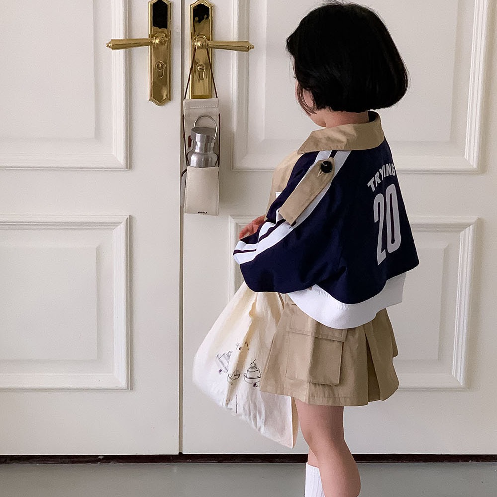 ins子供服女の子韓国風2024春秋スーツベビー女の子コートショートスカート2点セット