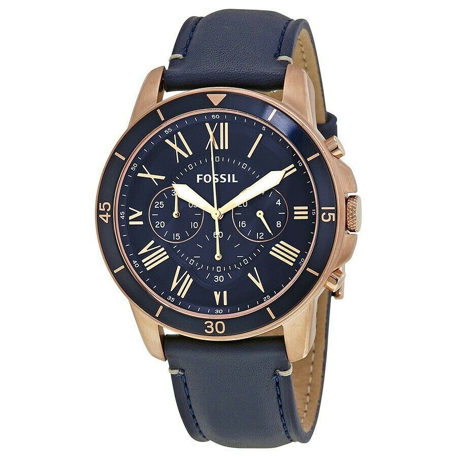 Fossil FS5237 Grant Blue Leather Quartz Dress Men s Watch