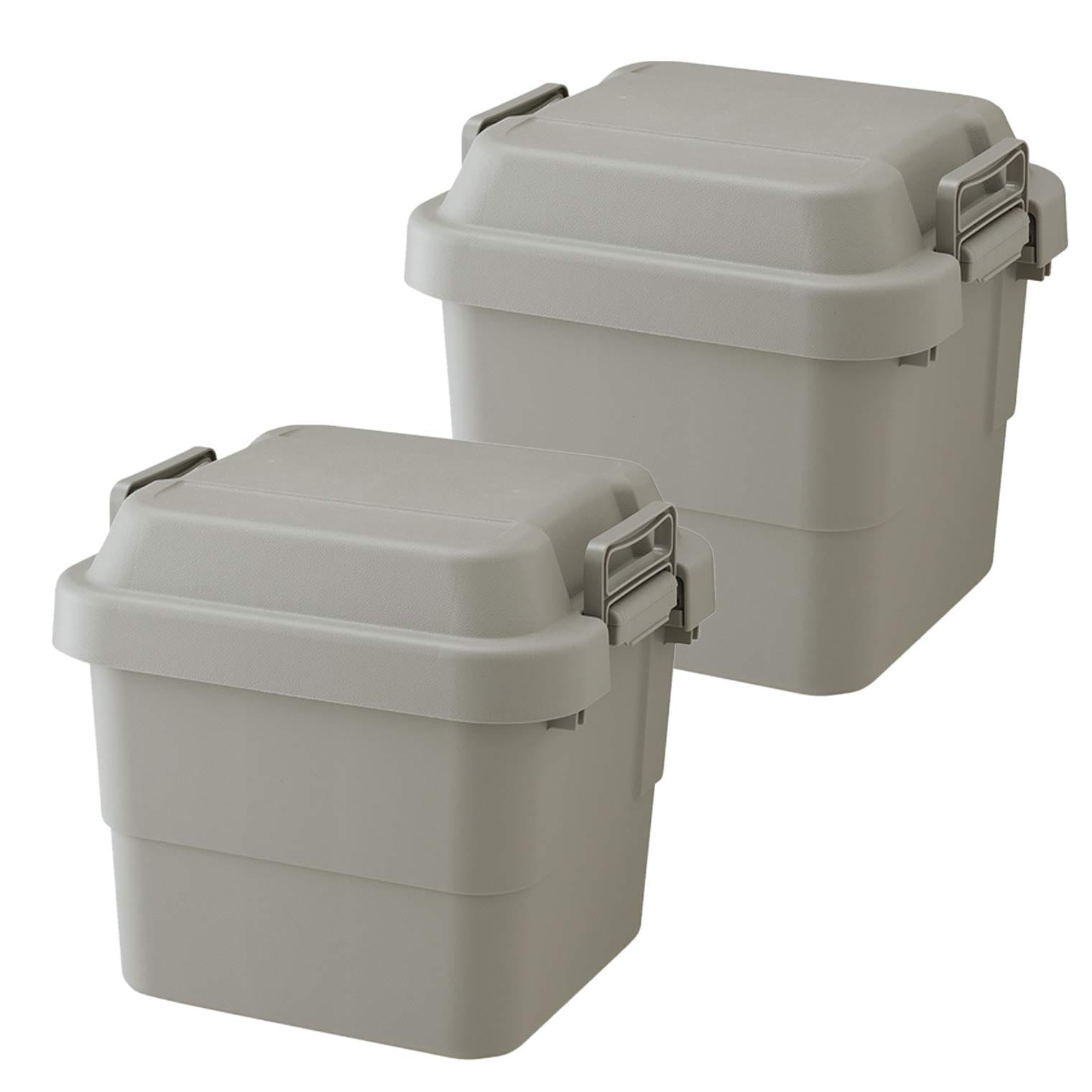 リス(RISU) 収納ボックス トランクカーゴ 30L グレー 日本製 TC-30 2個セット コンテナ ボックス 屋外収納 キャンプ 防水