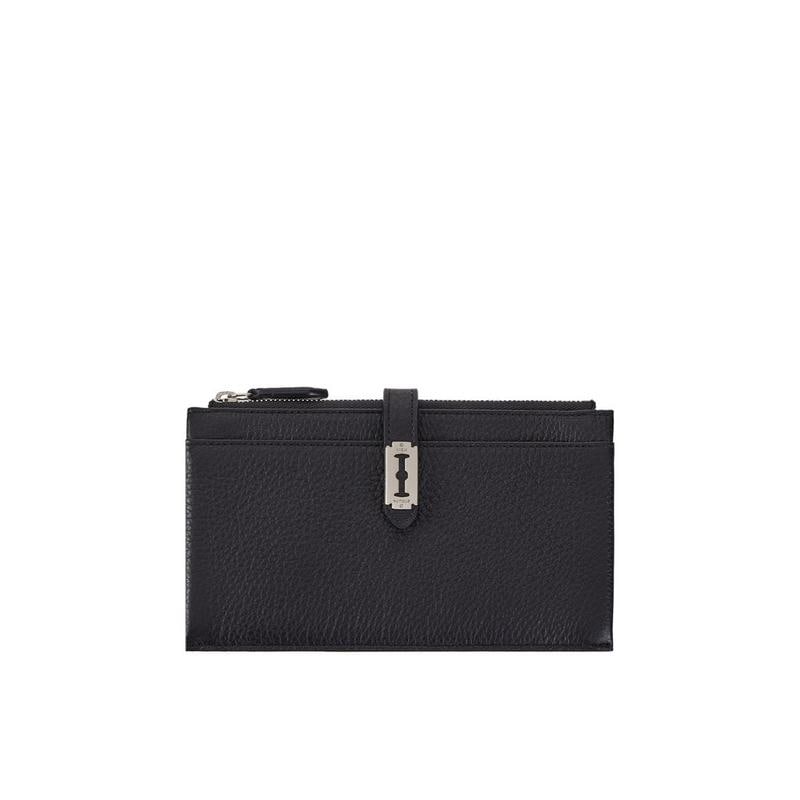 カササギフラップジッパー長財布 (Magpie Flap Zipper Long Wallet) ブラック _ VQB5-1WL610-1BKXX