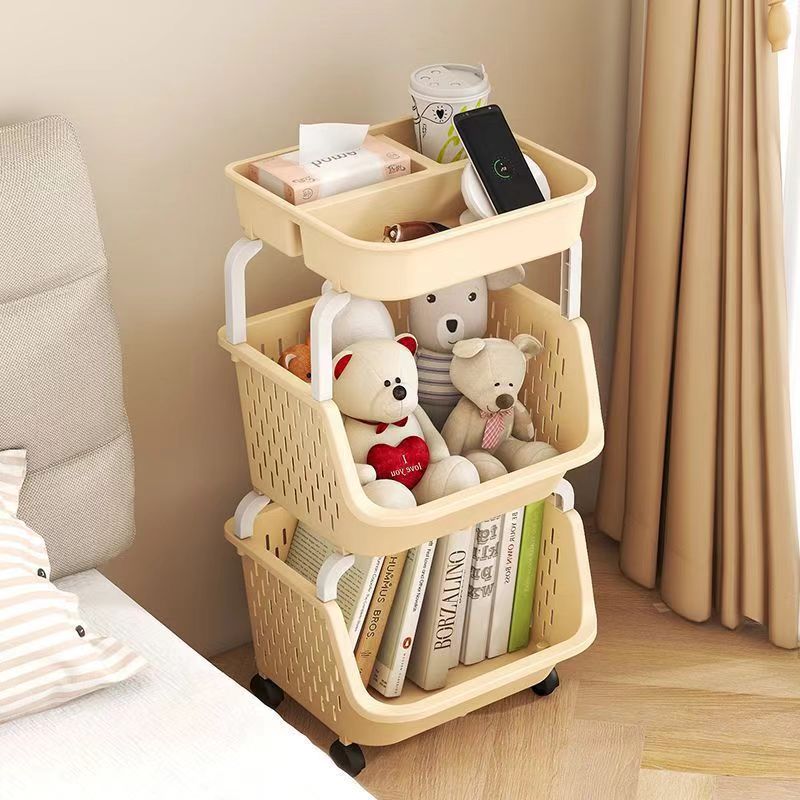 [19PCS]置物棚収納家庭用おやつ万能プーリ着地多層寝室収納棚