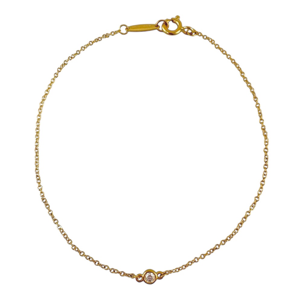 ティファニー バイザヤード 約0.05ct ブレスレット 18金 K18イエローゴールド ダイヤモンド TIFFANY&Co. 中古 美品 46,200円