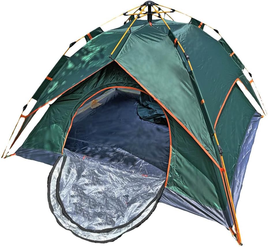 リテマス ドームテント ワンタッチテント サンシェードテント 2ドア 2WAY 大型 210×240×135cm 3人用 4人用 フルクローズ メッシュ レジ 単設置 コンパクト 折り畳み 収納袋付き