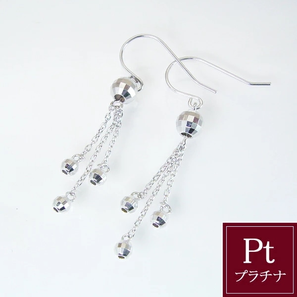 ピアス プラチナ製 ミラーボール 地金 品番IY-026 2営業日前後の発送予定