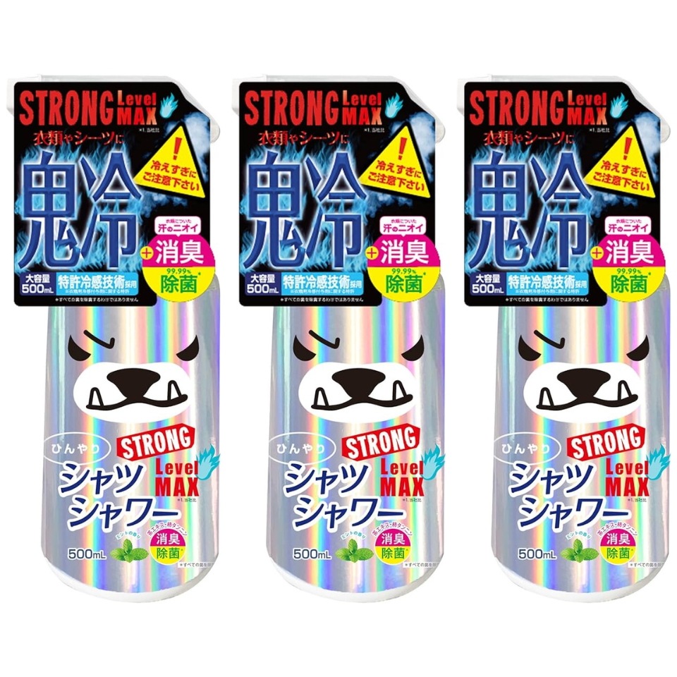 3個セット 送料無料 ひんやりシャツシャワー ストロング　レベルＭＡＸ　５００ｍｌ
