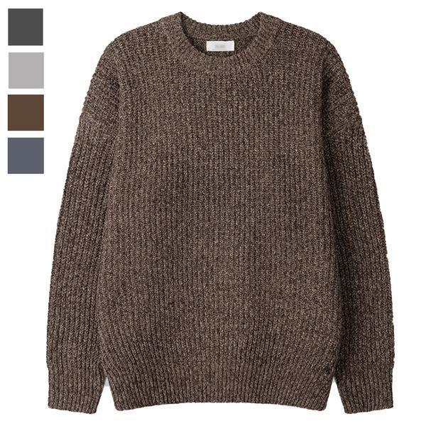 メンズ ベスタ ボカシ ラウンド 長袖ニット SG KN Q082 ブラウン_P407856371