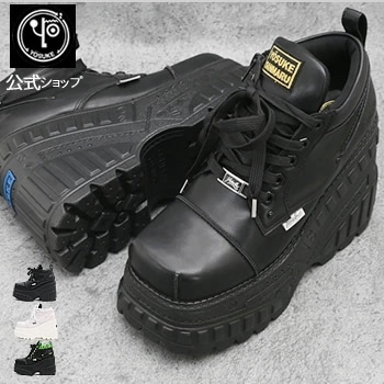 公式SHOP特典キズ補修液付 / ヨースケ 厚底スニーカー メンズ スクエアトゥ 歩きやすい 13cm厚底ヒール