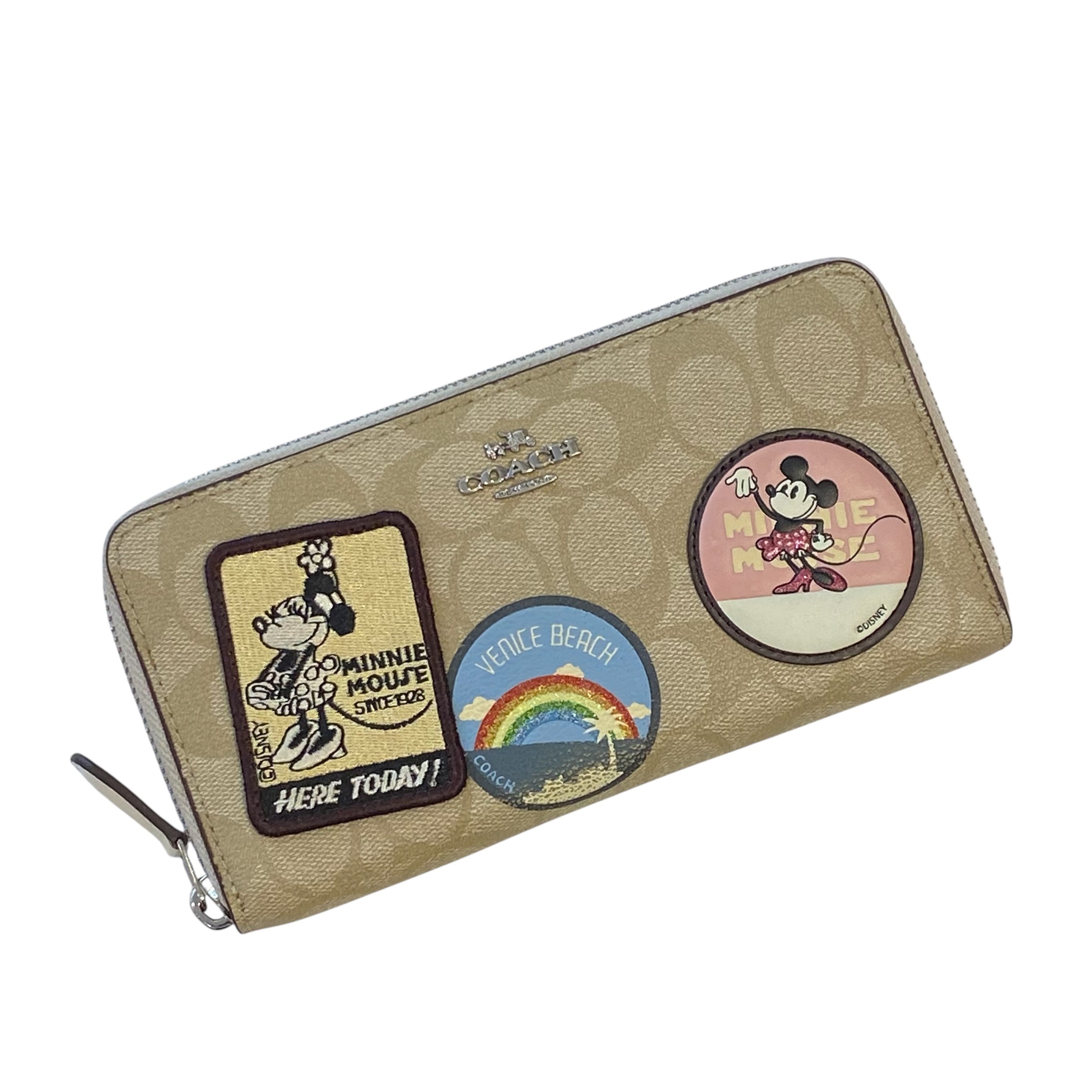 財布 長財布 F29380 ディズニー ミニー マウス コラボ PVC シグネチャー アコーディオン ジップアラウンド 店頭展示品 感謝セール アウトレット