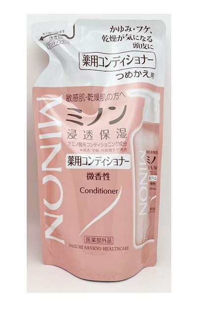 商品名：第一三共ヘルスケア ミノン 薬用コンディショナー 詰替え 内容量：380ｍｌ