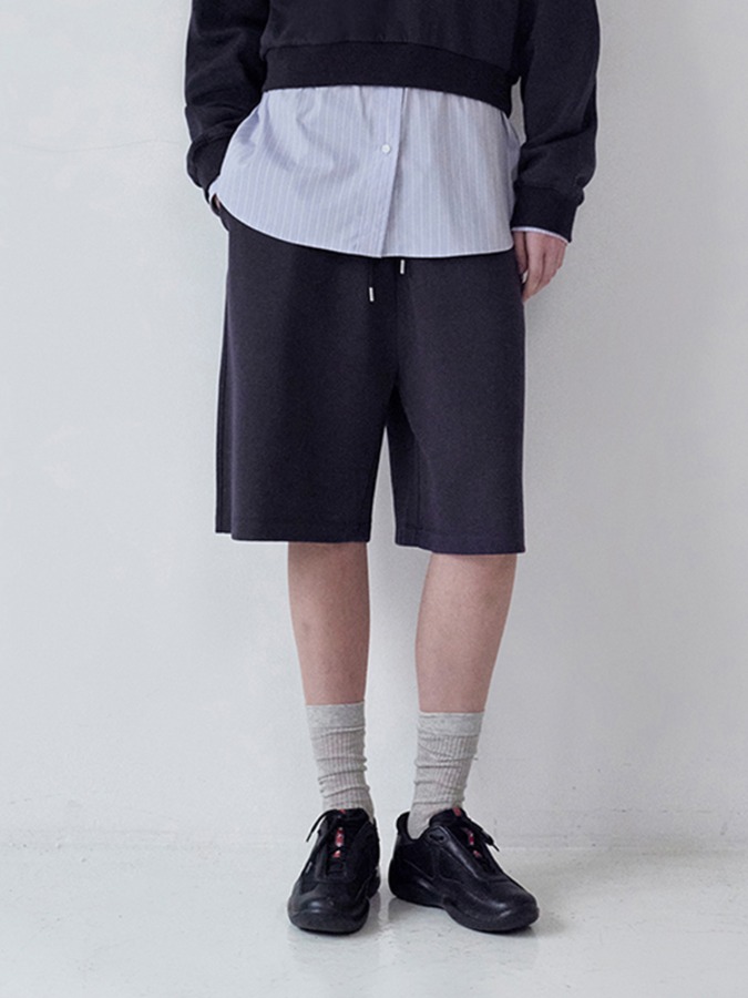 KIRSH PLAIN HALF BANDING PANTS [DARK NAVY]