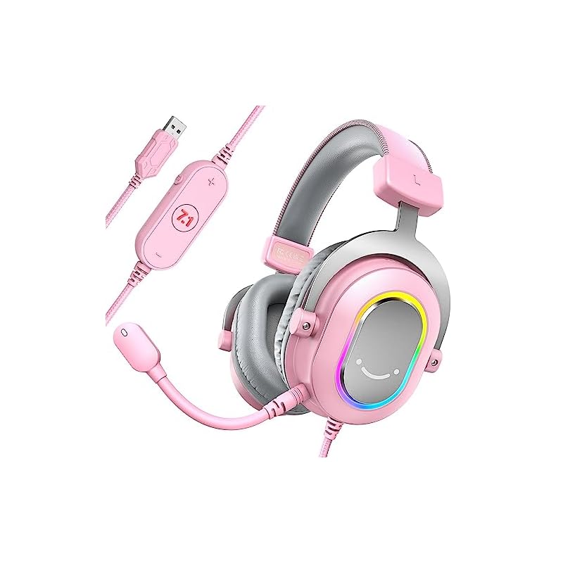 FIFINE ゲーミングヘッドセット 7.1chサラウンドサウンド対応ゲーミングヘッドフォン RGB付き オーディオコントロール可能 PC/PS4/PS5対応 三つのEQ設定搭載（ビデオゲーミング