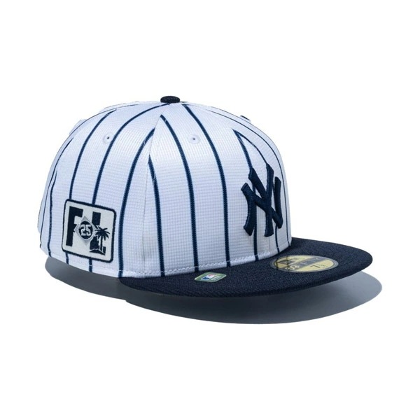 NEWERA CAP ニューエラ キャップ 59FIFT 2025 MLB Spring Training ニューヨーク・ヤンキース ピンストライプ ホワイト メンズ 男性 帽子 ハット 小物 国内正