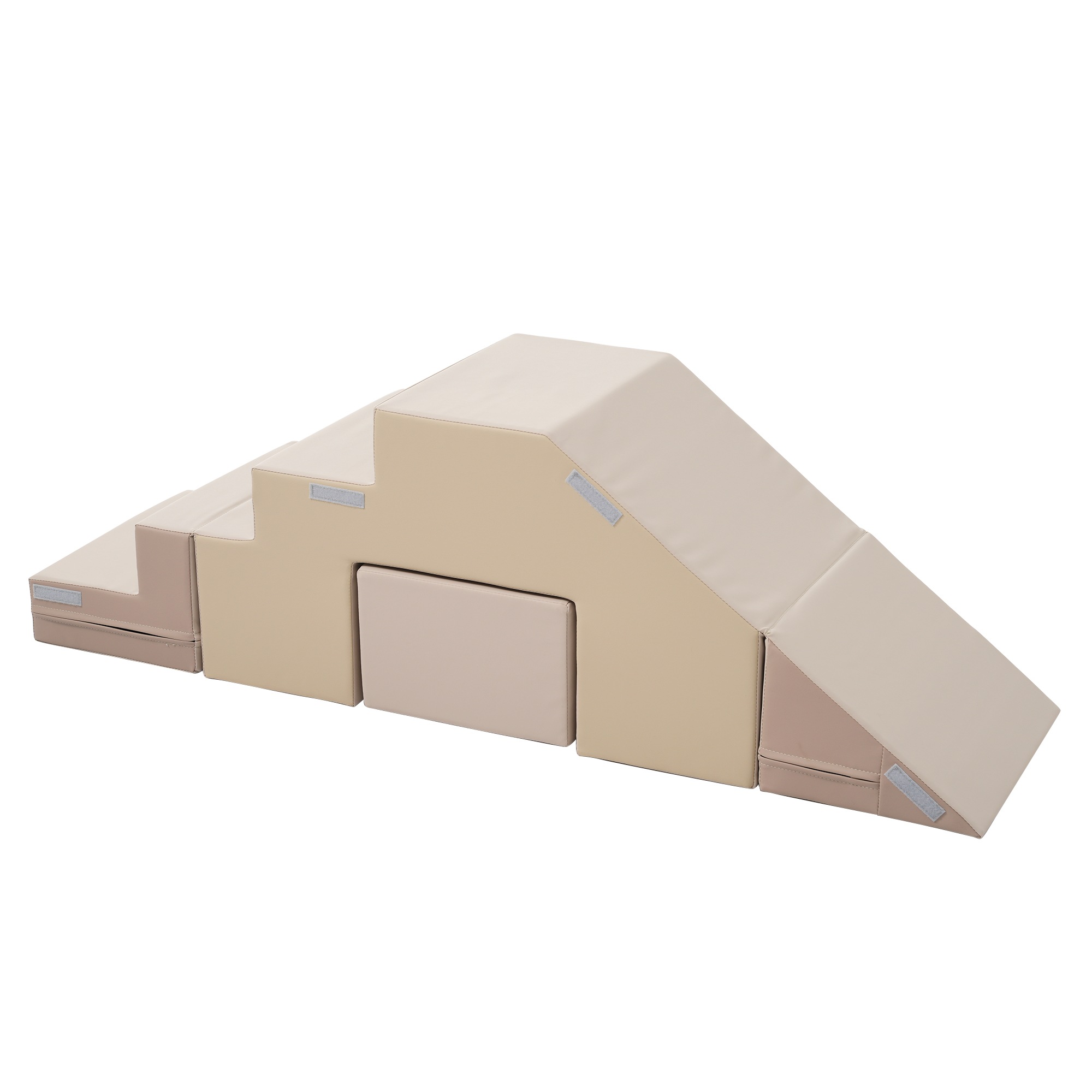 【ベージュｘブラウン】おもちゃ ソフトブロック アスレチック ブロック クッション 布製 玩具 大型 室内 遊具 滑り台 キッズスペース 子供 こども キッズ 幼児 保育園 保育用品 クリスマスプレ