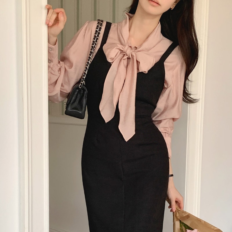 [tbs0440] 韓国ファッションシャーリングタイブラウス 5,078円